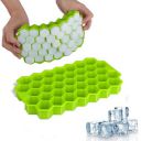 JASIFS Ice Cube Tray with Silicon Ice Mold Trays Flexible Silicone Honeycomb Design 37 Cavity Ice Cube Tray Multicolor (1)...