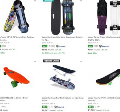 Flipkart : Up to 80% OFF - Jaspo Skateboards | Starts At Rs.515