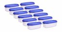 Java Kitchen Storage Container Set, Plastic Airtight Containers for Storage of Dal; Plulses; Cereals, Oval Blue Lid, 0.5 Litre (0.5 Kg), Set of 12...