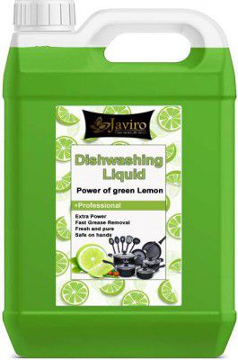 javiro Dishwash Liquid with Green Lemon for oil & washes off Kitchen Utensil Cleaner Dish Cleaning Gel  (Green Lemon, 5 L)
