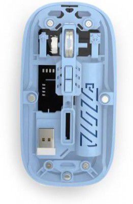JAXTER Pureview Transparent Wireless and Bluetooth Rechargeable Mouse Wireless Optical Gaming Mouse  (2.4GHz Wireless, Blue)