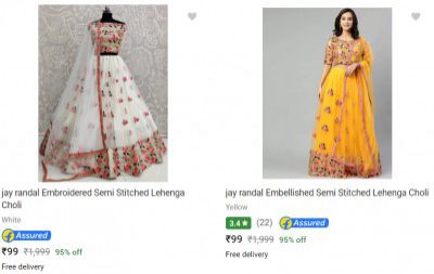 Jay Randal Womens Lehenga Cholis at Rs.99
