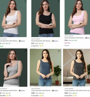 Flipkart : Up to 88% OFF - Jazzy Fashion Womens Tops