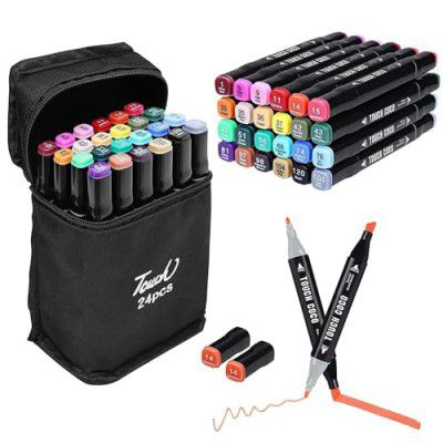 JB Export Chisel Marker Pen,Water Pen,Outline Marker Pens,Sketch Set,Drawing Materials,Acrylic Pen,Color Full Pen,Markers,Paint Pens,Touch Cool Markers,Magic Pencil For Kids (24),Multicolour