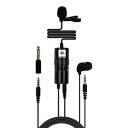 JBL Commercial CSLM30B Auxiliary Omnidirectional Lavalier Microphone with Headphone-Out for Content Creation...