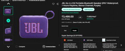 JBL Go 4 4.2W Portable Bluetooth Speaker