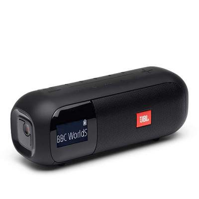 JBL Tuner2 Portable Bluetooth Speaker with FM Radio, 12 Hours of Playtime, IPX7 Waterproof and LCD Display (5W, Black)