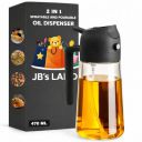 JB'S LAND Cooking Oil Sprayer Bottle 2 in 1 Oil Dispenser and Sprayer 470ml Glass Non Drip Leak Proof Fine Mist Olive Oil Spray for Kitchen Air Fryer BBQ Salad...