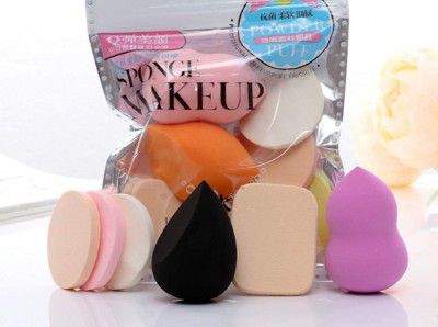 JC 6-in-1 Makeup Sponge Makeup Items for Girls (Pack of 1)- (Multicolour)