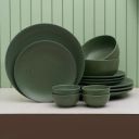 JCPL Fine Porcelain Grains Dinner Set, for Family of 4 (Green, 14 Pieces)...