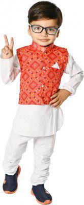 JCT DRESSES  Boys Festive & Party Kurta, Waistcoat and Pyjama Set  (White Pack of 1)