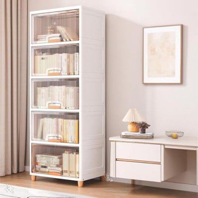 JD FRESH 5 Tier Foldable Plastic Rack for Storage/Kitchen (Transparent)