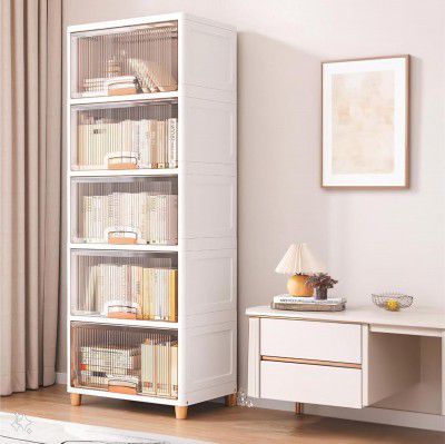 JD FRESH 5 Tier Foldable Plastic Rack (Transparent)