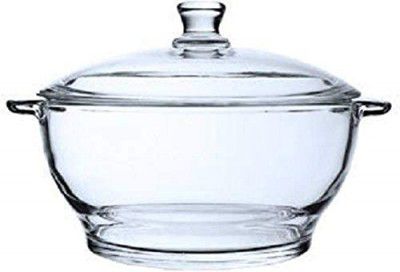 JELOX Solid Microwave Oven Safe Serving Glass Bowl Set with Glass Lid, Tempered Glass, Rice Bowl for Serving Dinner, Transparent, 1000 ml