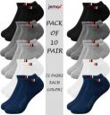 Jemox Men Multicolor Striped Cotton And Polyester Ankle Length Socks - Free (Pack Of 10)...