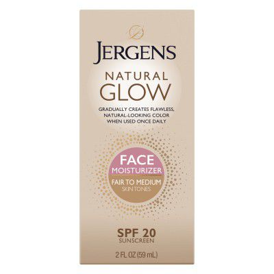 Jergens Glow Face Daily Moisturizer Sunscreen Spf 20, Fair To Med, 2 Ounce
