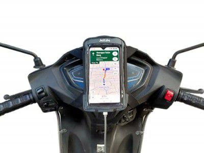 JETLIFE Universal Mobile Holder/Stand/Mount Pouch for Scooters Scooty Activa Jupiter EV's | X1 Model (Grey)