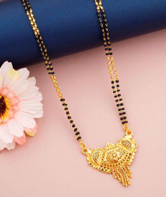 Jewel WORLD 24 inch One Gram Gold-plated Long Mangalsutra for women Brass, Copper Mangalsutra