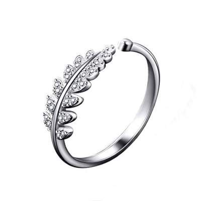 Jewels Galaxy Love Collection Brass and Cubic Zirconia Adjustable Ring for Women