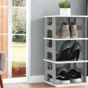 JEYANG 4 Tier Shoe Rack, Shoe Racks for Closet, Free-Combination Narrow Shoe Storage Organizer (1 Pcs of 4 Tier (Grey))...