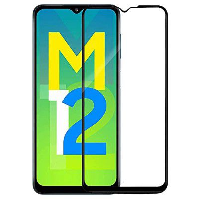 JGD PRODUCTS (Black HD 11D Tempered Glass for Samsung Galaxy M12 / F12 / F02S / M02/ M02S / A02S / Samsung Galaxy A12 (2021) -Edge to Edge Full Screen Coverage