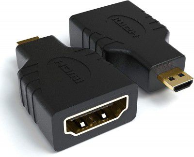 JGD PRODUCTS Micro HDMI Adapter (Not for Mobile Micro-USB), HDMI Female (Type-A) to Micro HDMI Male (Type-D) for Raspberry pi 4 Gold Plated Connector Converter Adapter