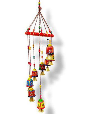 JH Gallery Handmade Rajasthani Metal Multicolor Bells Wall Hanging for Home Décor (Pack of 1)