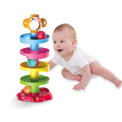 JIADA Swirl Ball Ramp Educational Toy Puzzle Rolling Ball | ABS Material, Non Toxic,