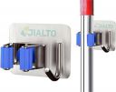 JIALTO 1 PCS Broom Holder Wall Mounted and Mop Holder for Wall Steel/Broom Stick Holder Wall Mounted for Home No Drilling/Broom & Mop Self Adhesive Holder/Mop Holder for Wall Without Drilling (Blue)...