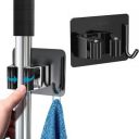 JIALTO 1 Pcs Stainless Steel Broom Holder with Hook - Wall-Mounted Adhesive Storage Solution for Broom Holders, Home, and Kitchen Organization...