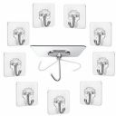 JIALTO 10 Pcs Adhesive Hooks Kitchen Wall Hooks-Heavy Duty 5 Kg (Max) Nail Free Sticky Hangers...