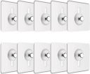 JIALTO 10 Pcs Self Adhesive Wall Hooks...