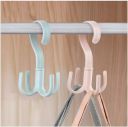 JIALTO 2 Pcs Multi-Function 360 Degree Rotatable 4 Claw Hook Closet Hanging Organizer Hangers 4 Claws (Multicolor)...