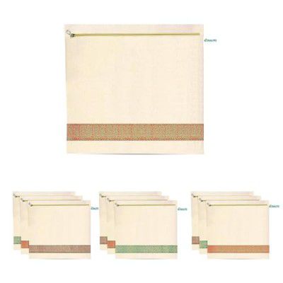 JIALTO 3 PCS Saree Covers With Zip For Cotton Cloth Organizer For Storage,Multi Purpose Organisers,Saree Bags Storage With Net Mesh Window Saree Organiser For Saree Covers For Storage 16x15 Inch
