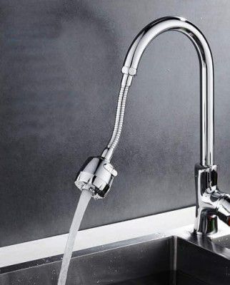 JIALTO 360° Rotating Faucet Sprayer with Double Mode Aerator Extension Tubes, Water-Saving, for Bathroom and Kitchen Tap, Silver (PACK OF 1, SILVER)