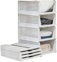 JIALTO 4 Units Clothes Organizer for Wardrobe, Versatile Cupboard Organizer (Pack of 4 Pcs Large), Pink...