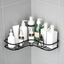 JIALTO Bathroom Organiser Without Drill Bathroom Corner Shelf Adhesive Stand For Corner Rack For Bathroom, Shampoo Holder For Bathroom Accessories-Multipurpose Bathroom Shelf (1 Pcs), Metal...