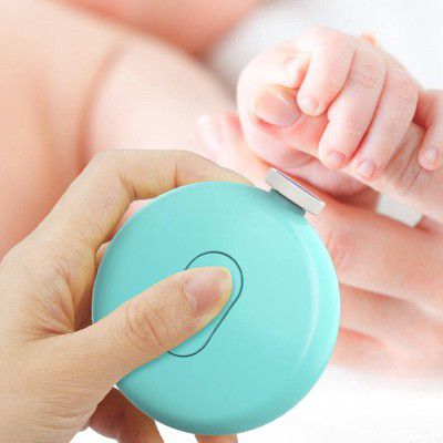 JIALTO Electric Baby Nail Trimmer, 6 Grinding Heads (Aqua Blue)