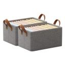 JIALTO Foldable Cloth Storage Box, Large (PACK OF 2, Grey)...