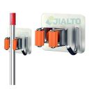 JIALTO Mop and Broom Holder, Broom Holder Wall Mounted, Adhesive Storage Solutions for Broom Holders, Garage Storage Systems Broom Organizer (1, Orange Broom)...