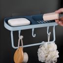 JIALTO Multipurpose ABS Plastic Kitchen Bathroom Shelf for Wall Mounted Suspended No Drilling Basket Kitchen Storage Holder Shelf Organizer Rack for Shampoo Conditioner Towel Brush Storage...