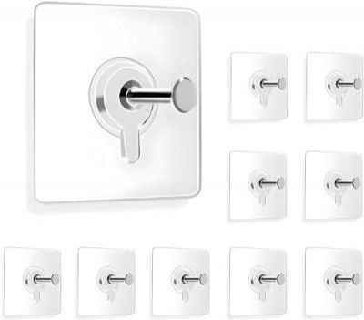 JIALTO Photo Frame Hooks for Wall Without Drilling 5 Pack Self Adhesive Hooks for Wall Heavy Duty Strong Nail Free for Hanging Photo Frame/Wall Clock/Kitchen Accessories Items