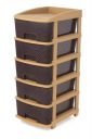 JIALTO Plastic Drawers Storage Brown | 5 Layer...