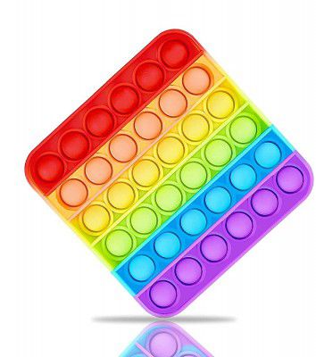 Jialto Pop It Fidget Toys (Square Rainbow Multi)