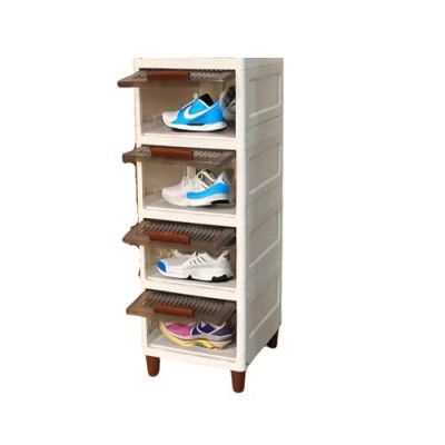 JIALTO Shoe Rack for Home - Multifunctional Storage Organizer, Ideal for Home Use, Durable and Compact, Perfect Shoe Rack Solution for Keeping Shoe Organizer (4 Layer, Brown)