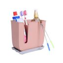 JIALTO Toothbrush Holders for Bathroom Modern, Hygienic and Durable Brush Holder, Ideal for Storing Multiple Brushes, Stylish Toothbrush Holder for Family Use (Rose Gold, Storage Box Square)...