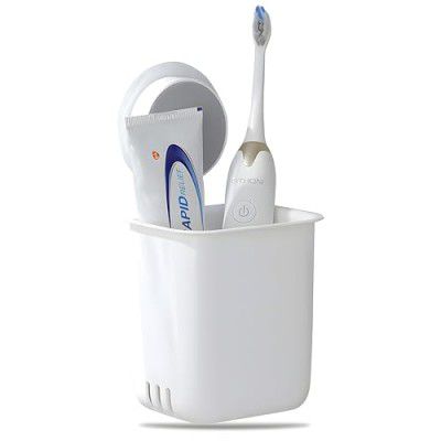 JIALTO Toothbrush Holders for Bathroom, Wall-Mounted Brush Holder, Tooth Brushes Holder Stand, Bathroom Organiser and Toothpaste Holder - Washroom Organizer and Brush Stand