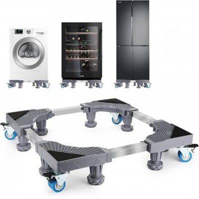 JIALTO Washing Machine Base Frame Single Pipe Design with 4 Locking Wheels (Single Pipe)