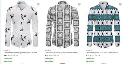 Jiantu Mens Shirt And Trouser Fabrics from ₹63