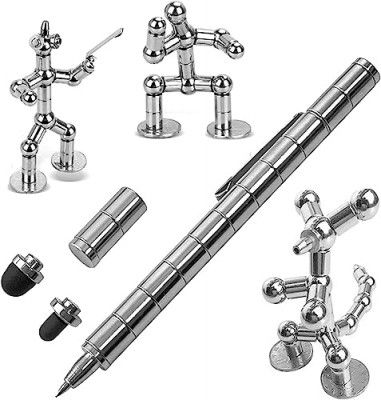 JIAVAXA Magnetic Metal Pen,Toy Pen, Decompression Eliminate Pressure Fidget Gadgets, Multifunction Writing Magnet Ballpoint Pen, Modular Tools for Adult & Creative Toys for Kids